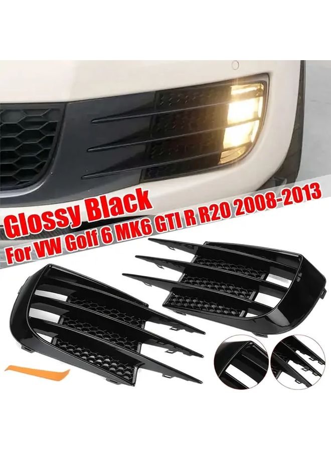 غطاء إطار ضوء الضباب الأمامي اللامع الأسود للصدام الأمامي لفولكس فاجن جولف 6 MK6 GTI GTD 2008-2012 - Image 1